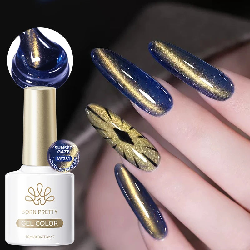 BORN PRETTY Rhine Klein Blue Cat Magnetic Eye Gel Polish 10ml Crystal Ultra Shine Soak Off UV LED Varnish DIY Manciure At Home
