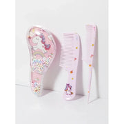 3pcs cartoon Comb Set, Wet and Dry Dual-Use, Hair Styling, Suitable for Any Hair Texture, Gift Set, Special for Real Hair Wigs