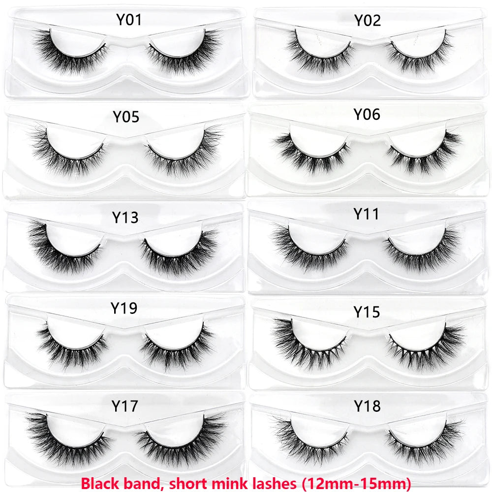 Half Lashes Short Mink Eyelashes Fluffy Soft False Eyelashes Wispy Cross Strip Eye Lashes Natural Mink Eyelash Extension Makeup