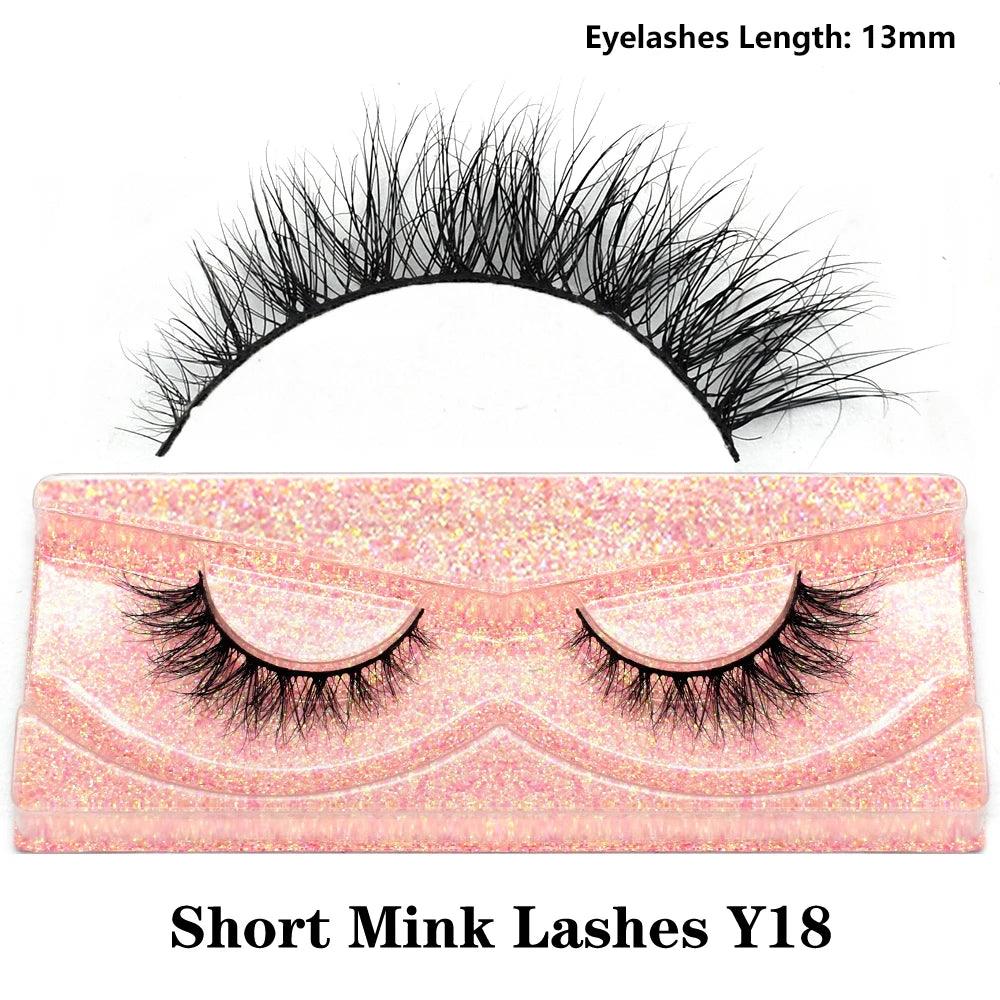 Half Lashes Short Mink Eyelashes Fluffy Soft False Eyelashes Wispy Cross Strip Eye Lashes Natural Mink Eyelash Extension Makeup