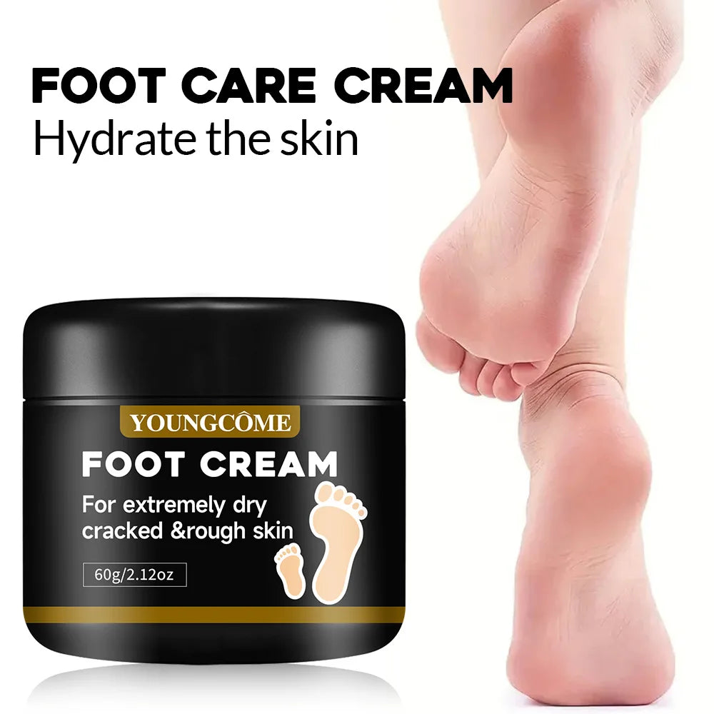 YOUNGCOME Foot Cream for Extremely Dry Cracked Heels & Rough Skin, Intensive Moisturizing Balm, Deep Hydration Softening Foot Ca