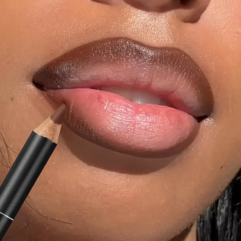 Matte Lip Liner Pencil, Waterproof Long Lasting Non-Fading Smooth Velvet Lip Liner for Outline and Filling, Lip Makeup Tool