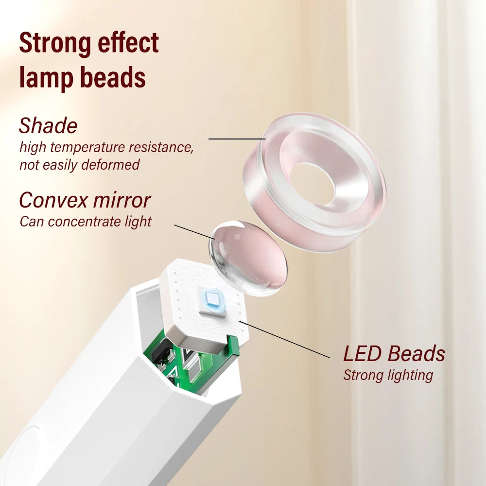 YIKOOLIN Rechargeable Handheld UV LED Nail Lamp 3W Portable Mini Gel Polish Dryer 2 Timer Setting USB Charging Manicure Tool Hom