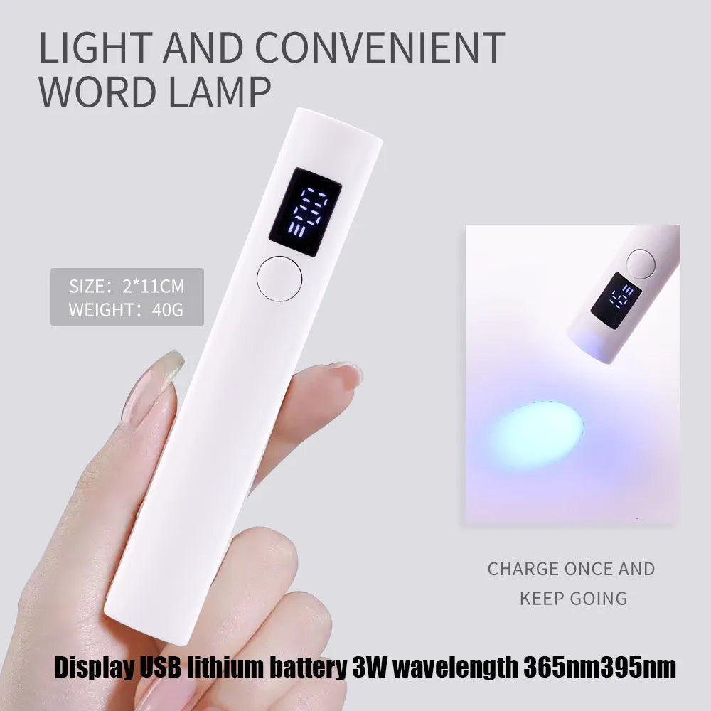 1Pcs Handheld UV Lamp 2W Wavelength 365nm395nm Professional Nail Lamp Dryer Quick Drying Manicure Lamp For Nail Art