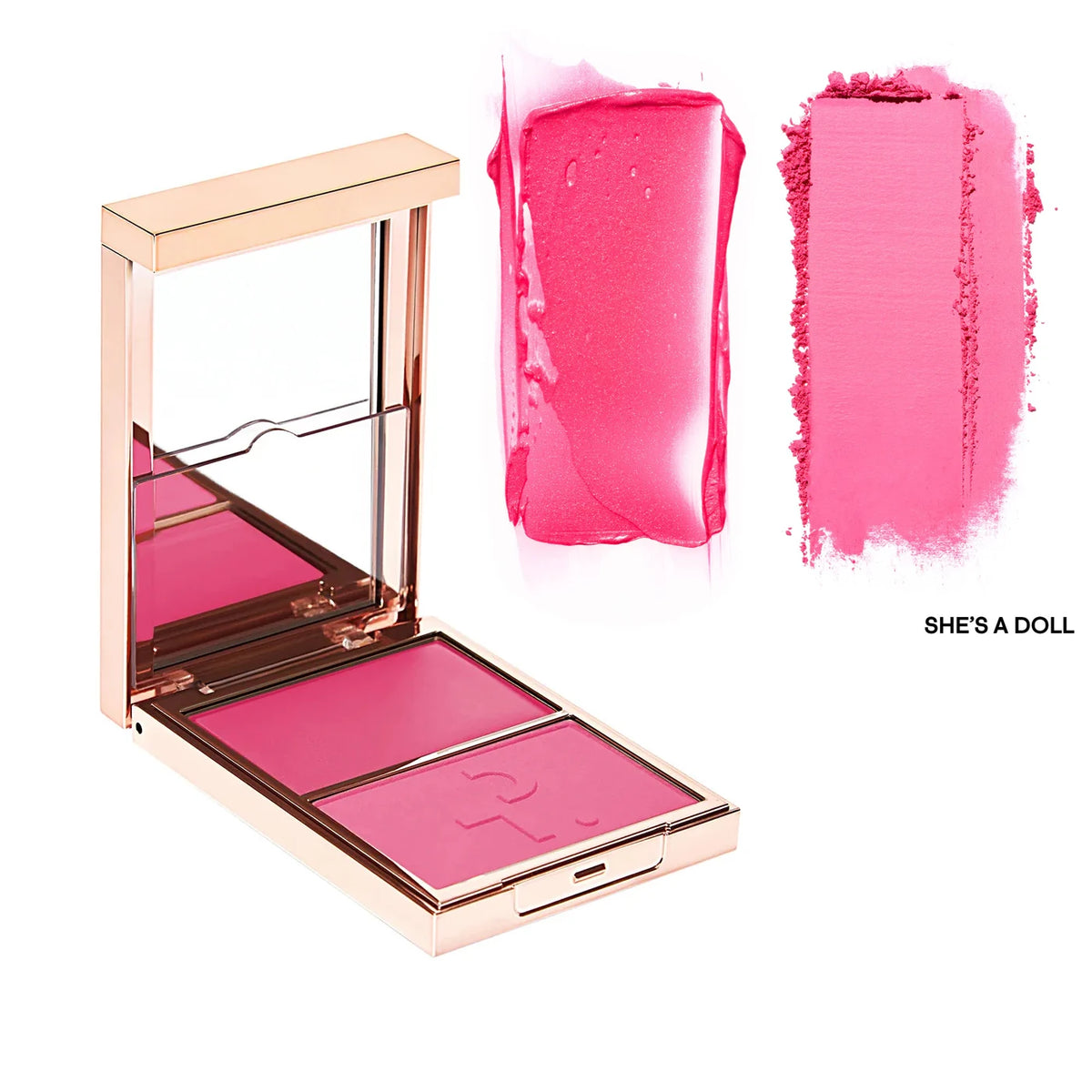 Partick Major Headlines Double Take Creme & Powder Blush Duo Long-Lasting Face Makeup Natural Facial Coverage Powder TA Blusher