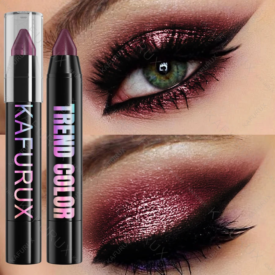 19 Colors Glitter Eye Shadow Pen Waterproof Metallic Matte Nude Eye Shadow Korean Makeup Gifts Purple Blue Brown Green Cosmetic