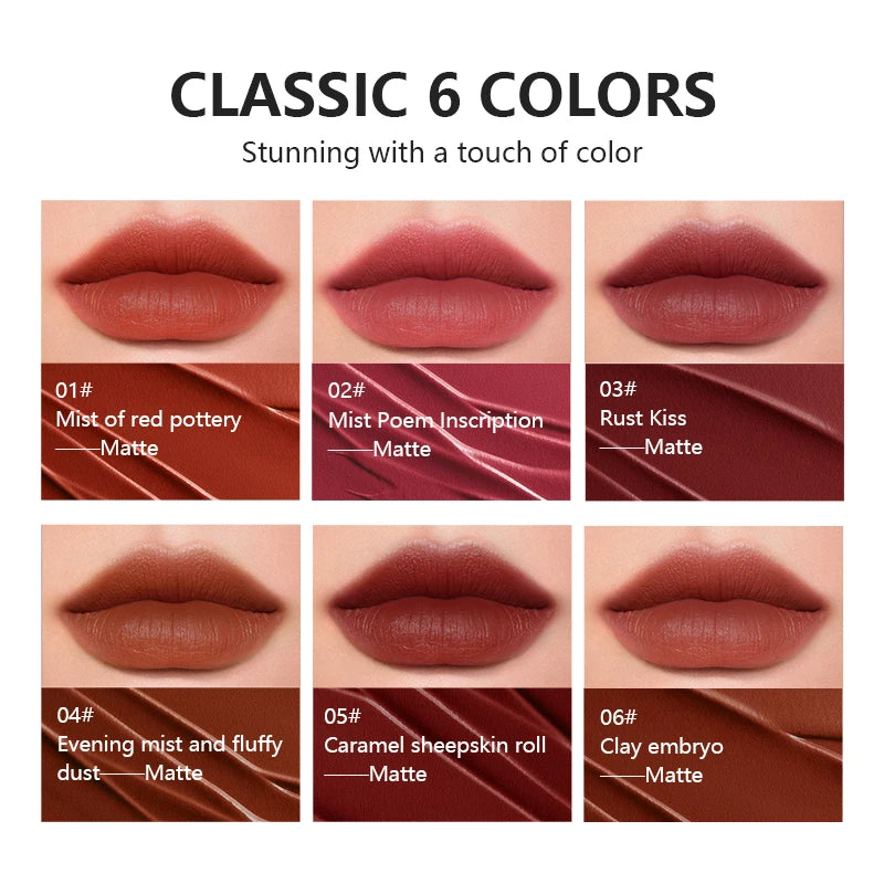 GICYMANTY Matte Lipstick Muted Tone Lip Stain Long-Lasting Transfer-Proof Silky Smooth Waterproof