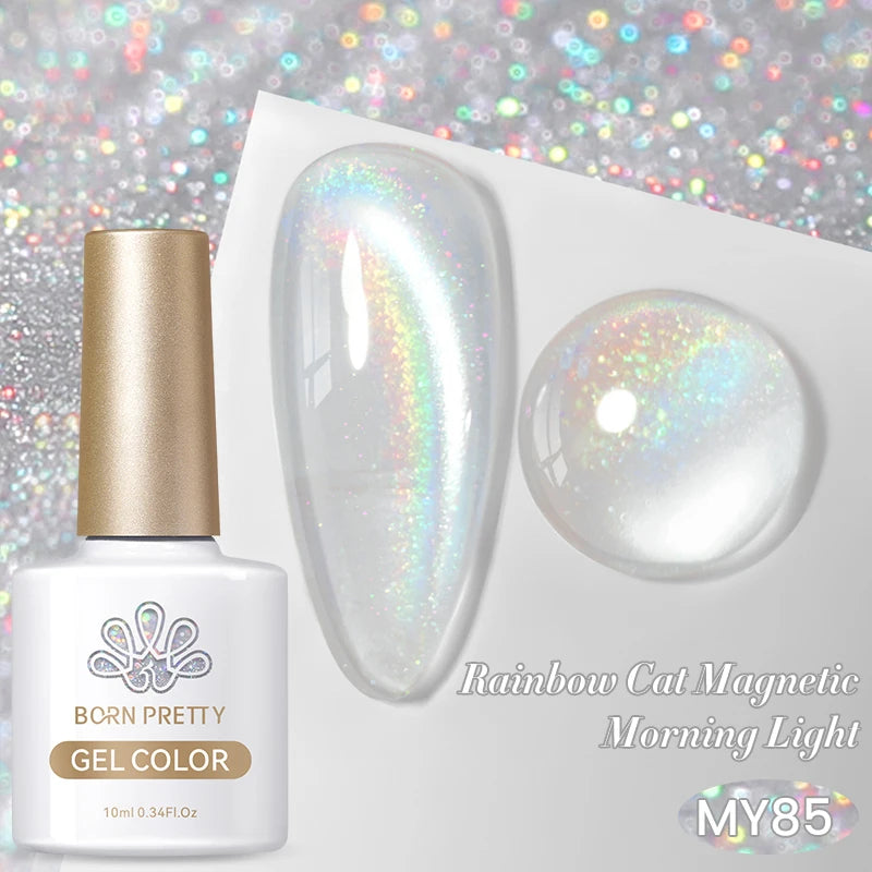 BORN PRETTY 10ml Rose Gold Cat Magnetic Gel Polish Pink Orange Soak Off UV LED Varnis Semi Permanent for Nail Art Design at Home