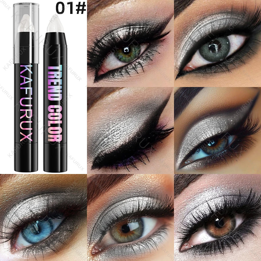 1PC Metallic Glitter Eyeshadow Pencil Waterproof Pearlescent Nude Eye Shadow Green Blue Brown Makeup Gift Eye Pen Cosemtic