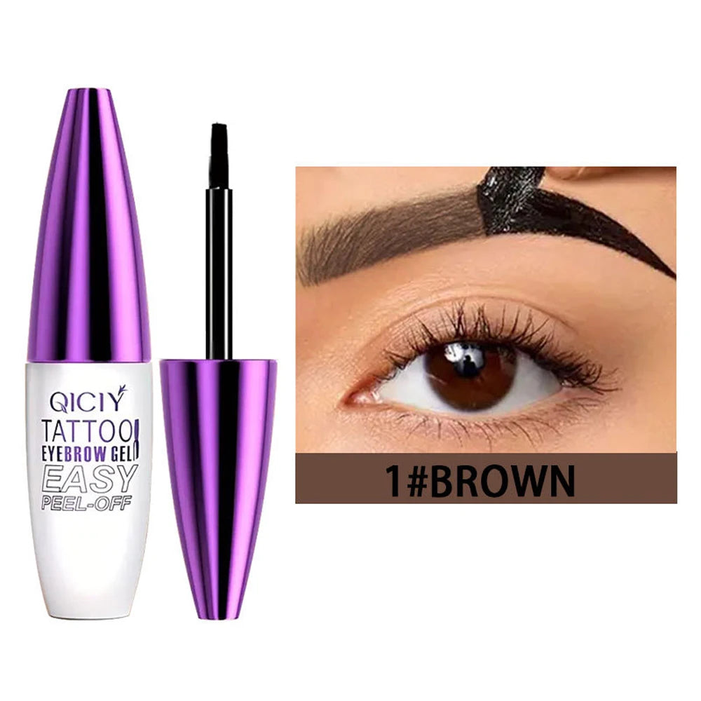 Waterproof Peel-off Eyebrow Tint Gel Black Long Lasting Film Forming Eyebrow Dye Cream Natural Eyebrow Makeup Semi-permanent