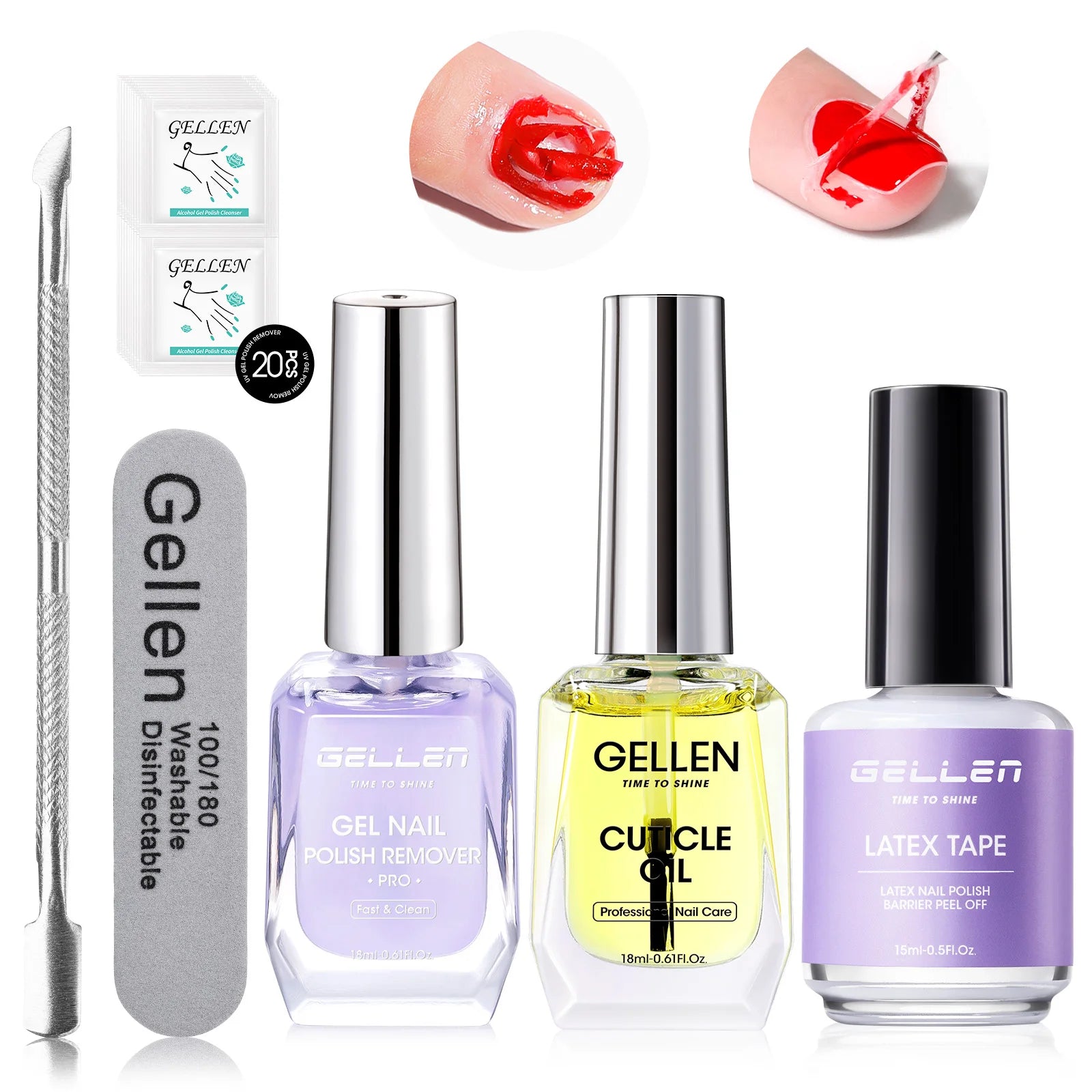18ml Gel Nail Polish Remover UV Gel Polish Fast Remove No Soaking Needed Professional Nail Art Remover Kit for Home Salon