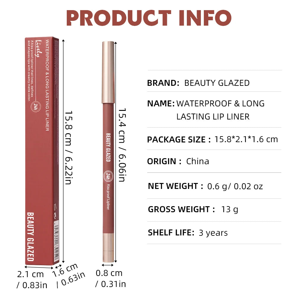 8 Colors Artist Palette Matte Velvet Lip Liner Pencil | Long-Lasting Waterproof, Non-Sticky Matte Finish, Precise Tip for Sharp