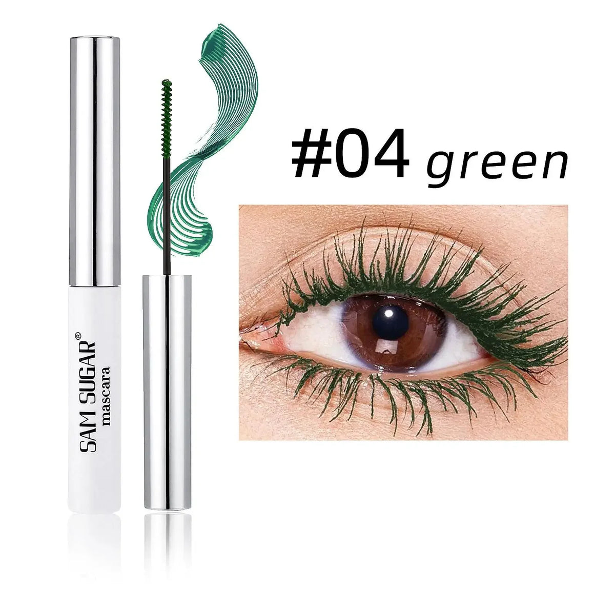 Colorful Mascara 12 Colors Waterproof Fast Dry Lasting Eyelashes Curls Extension Make-Up Emerald Green Slender Brush Ink Mascara