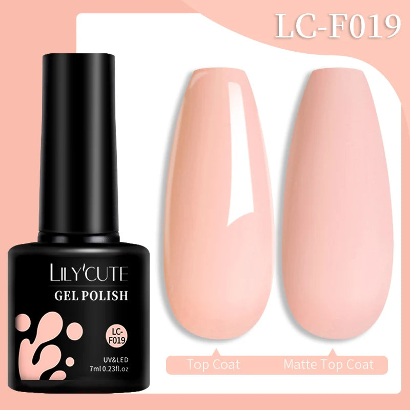 LILYCUTE 7ml Champagne Rose Gold Glitter Gel Nail Polish Colorful Sparking Long Lasting Manicure Soak Off Nails Art Gel Varnish