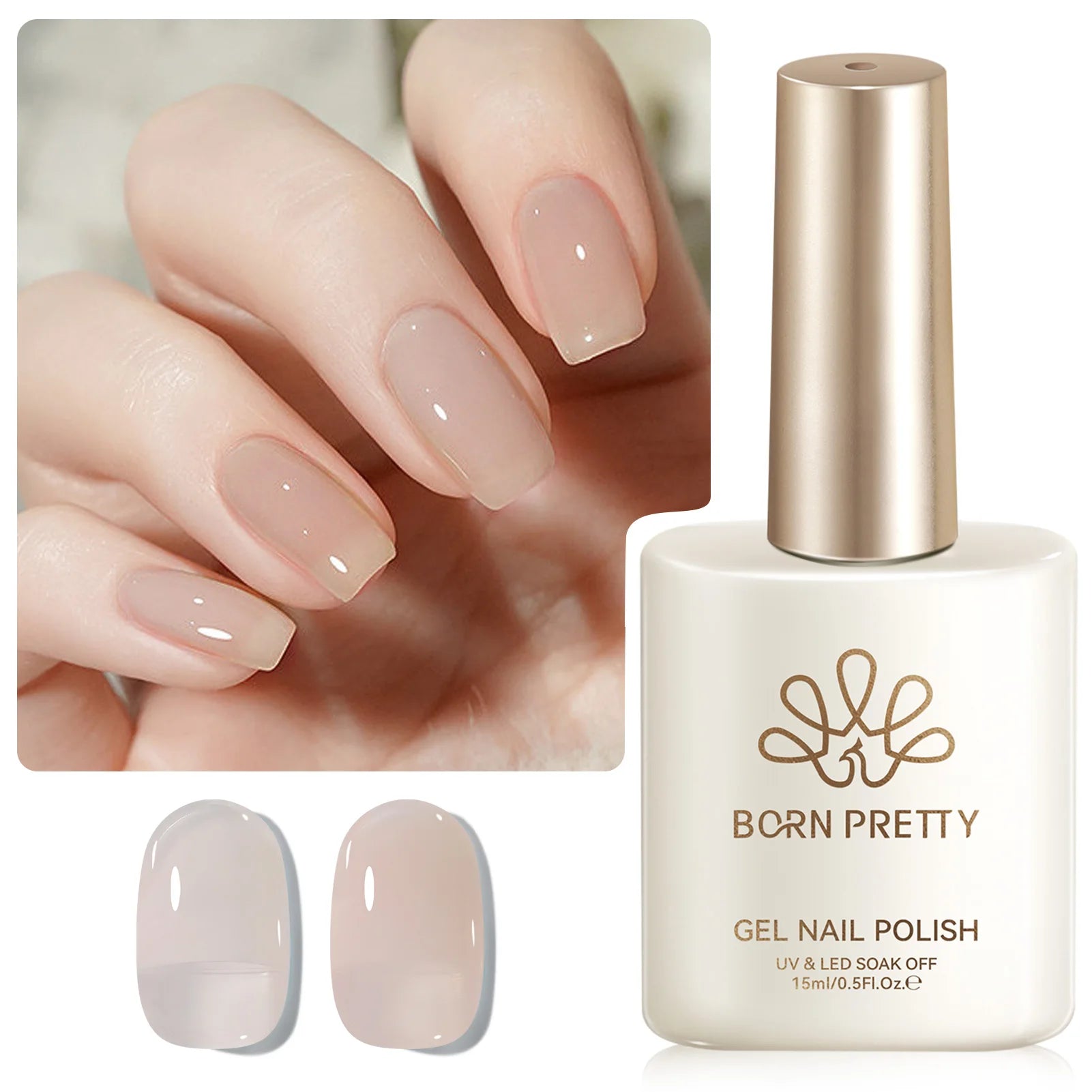 BORN PRETTY 15ML Pearl White Pearl Shell Thread Gel Nail Polish Shiny Glitter Varnis Semi Permanent For Soak Off Gel Nail Art