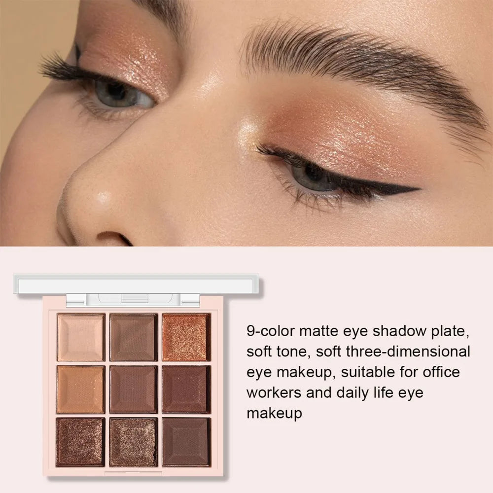 9 Color Chocolate Eyeshadow Palette Matte Shimmer Natural Nude Waterproof Sweatproof Christmas Makeup Gift