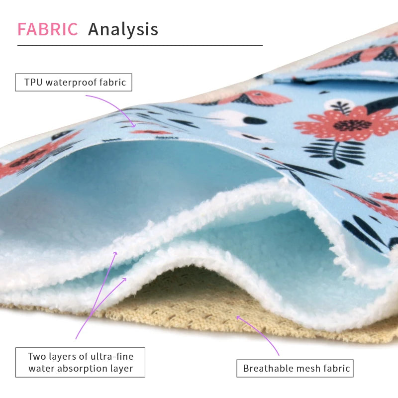 2pcs Washable Menstrual Pad Night Reusable Panty Liner Sanitary Towels Absortable Menstrual Cotton Pads for Women Period