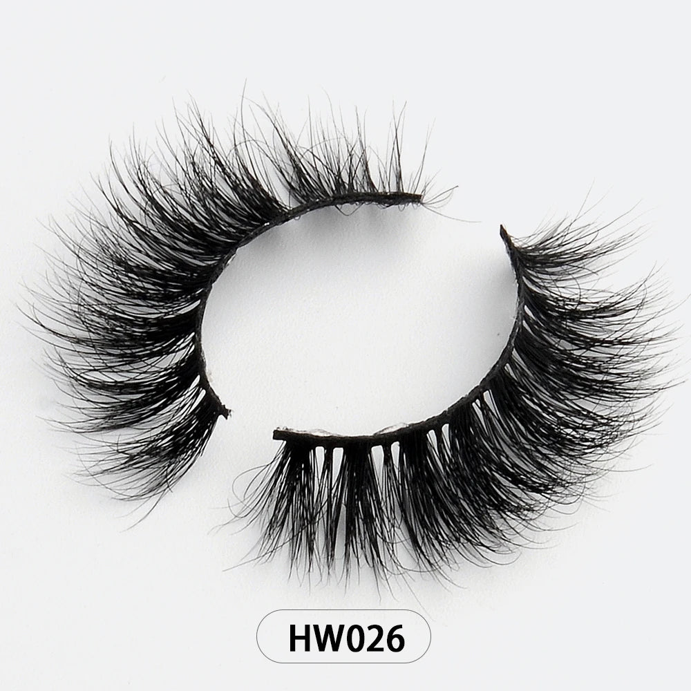 Dropshipping 15-18mm 3D Resuable Dramatic Wispy Mink Fake Eyelashes Makeup Strip False Lashes With Free Eyelash Packaging Boxes