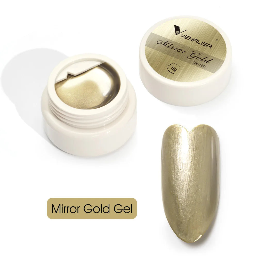 Venalisa Silver Gold Metal Super Mirror Effect Painting Gel GDCOCO Pure Color Neon Gemstone Soak Off UV LED Nail Gel Lacquer