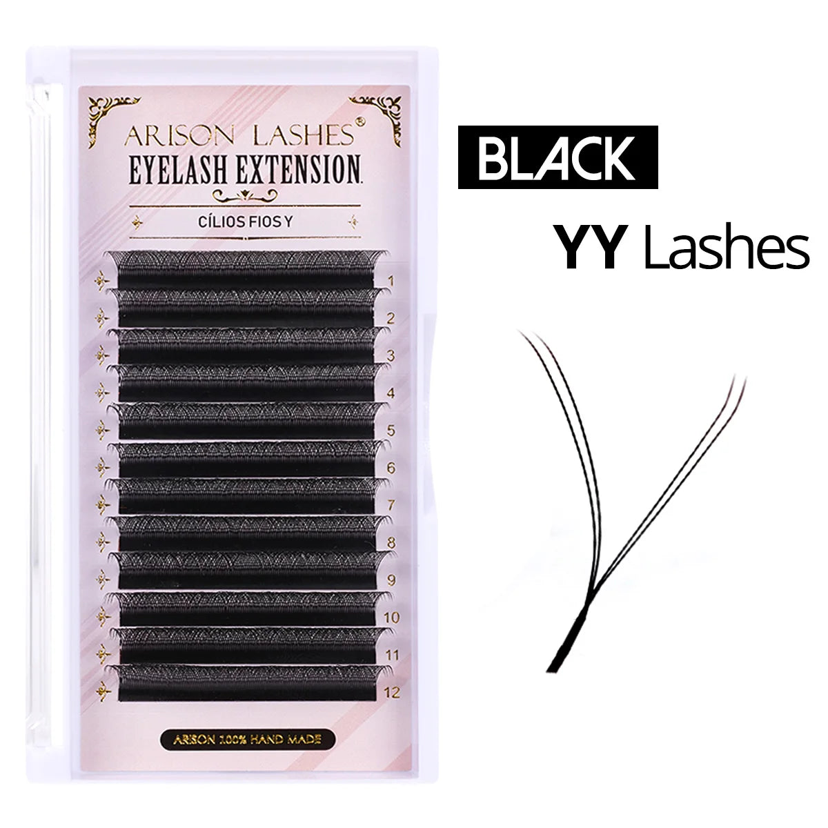 ARISON YY Lashes and 3D/4D/5D W Shape Lashes Brasileiro Premade Volume Eyelashes Extension Soft Thin Easily Grafting Extension