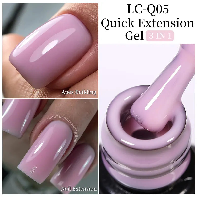 LILYCUTE 7ML Jelly Nude Pink Quick Extension Gel Nail Polish Transparent  Finger Prolong Long Lasting Construction Gel Varnish