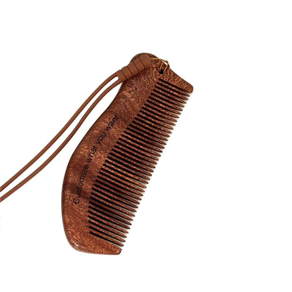 Natural Wooden Hair Comb with Cotton Drawstring Bag - Anti-static Scalp Massage, Handmade Wood Comb for Daily Hair Care