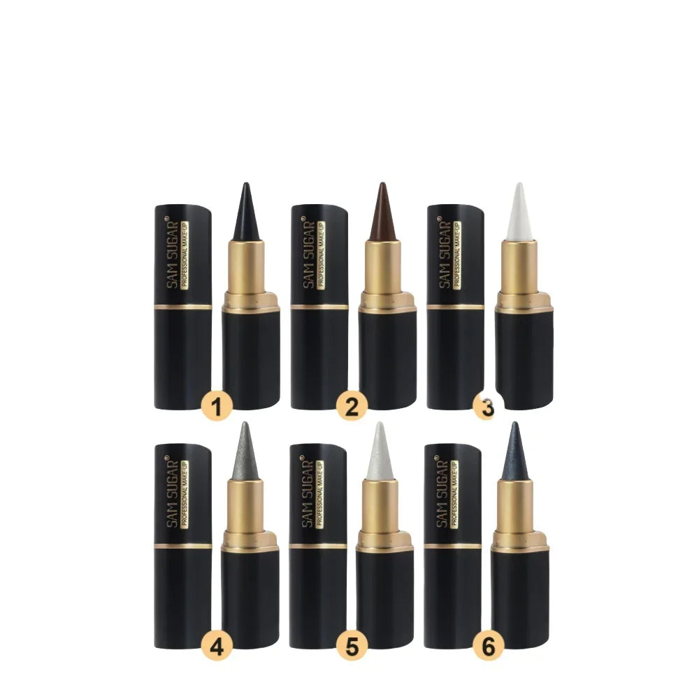 Black Long-Lasting Eyeliner Pen 24-Hour Waterproof Gel Cosmetic Makeup Fast-Dry Lip Liner Highlighter for Smokey Eye Look