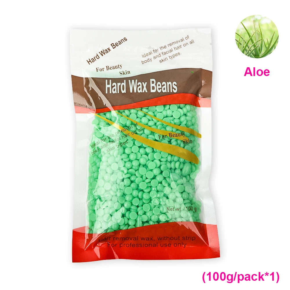 100g-400g hard wax beans Solid Hair Remover No Strip Depilatory Hot Film Wax Bead Hair Wax Heater Removal for Full Body