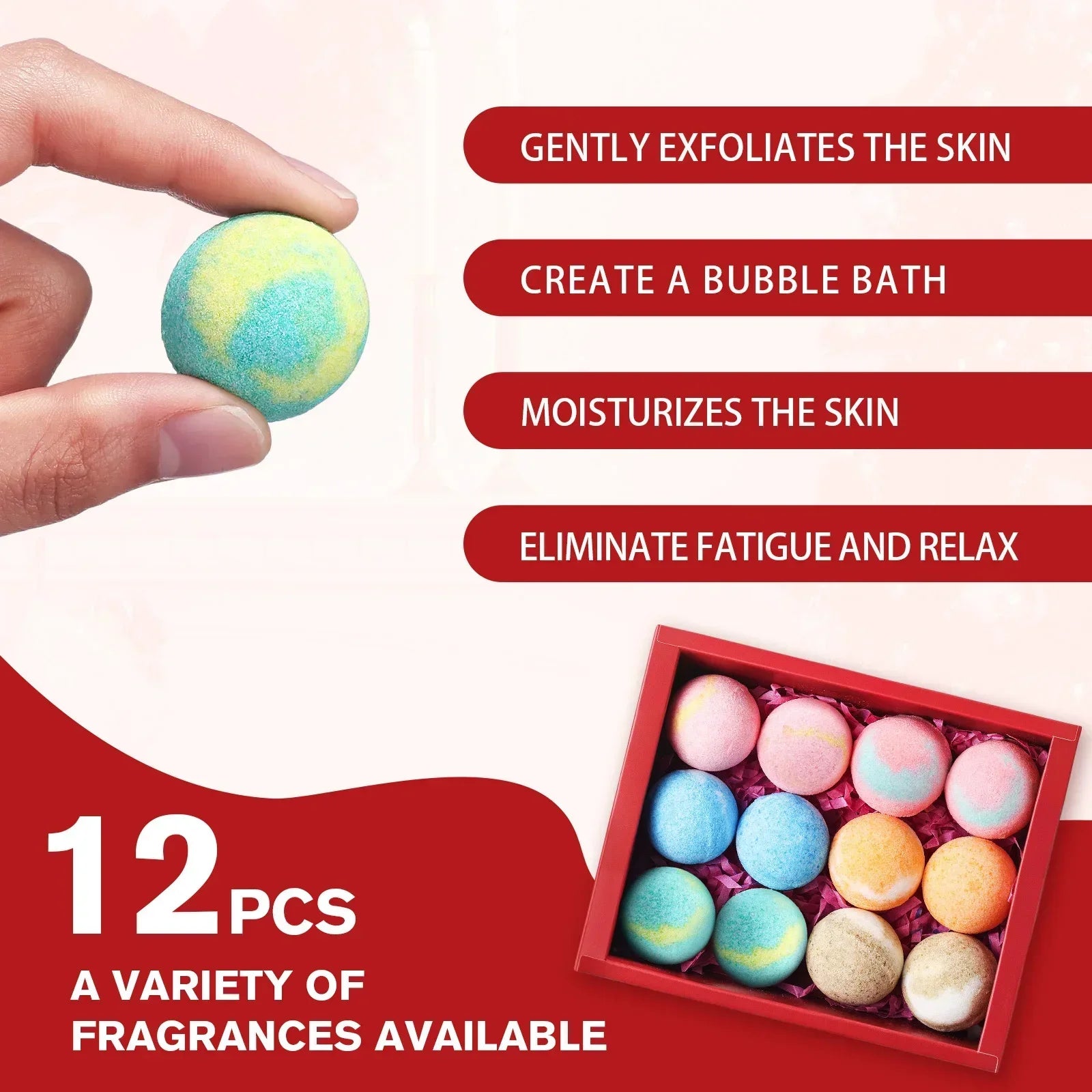Holiday Sea Salt Bath Bomb Gift Set 12 Pcs - Keratin Formula Softens & Removes Dead Skin, Perfect for Foot Spa & Relaxation.