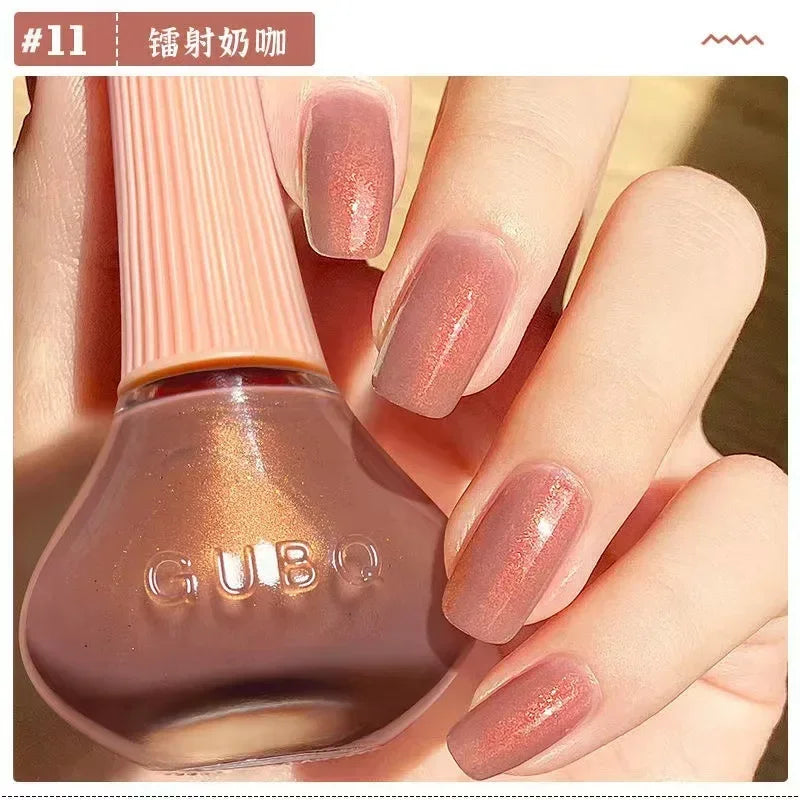 12ml  No-bake Quick Dry Nail Polish Shimmer Nail Polish Quick Dry No Peelable Long Lasting Nail Art Varnish 45 Colors