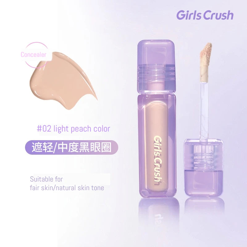Girlscrush Liquid Concealer  Moisturizing Brightening Conceal Pore Watery Velvet Longlasting Cover Red Streaks Face Oily Skin