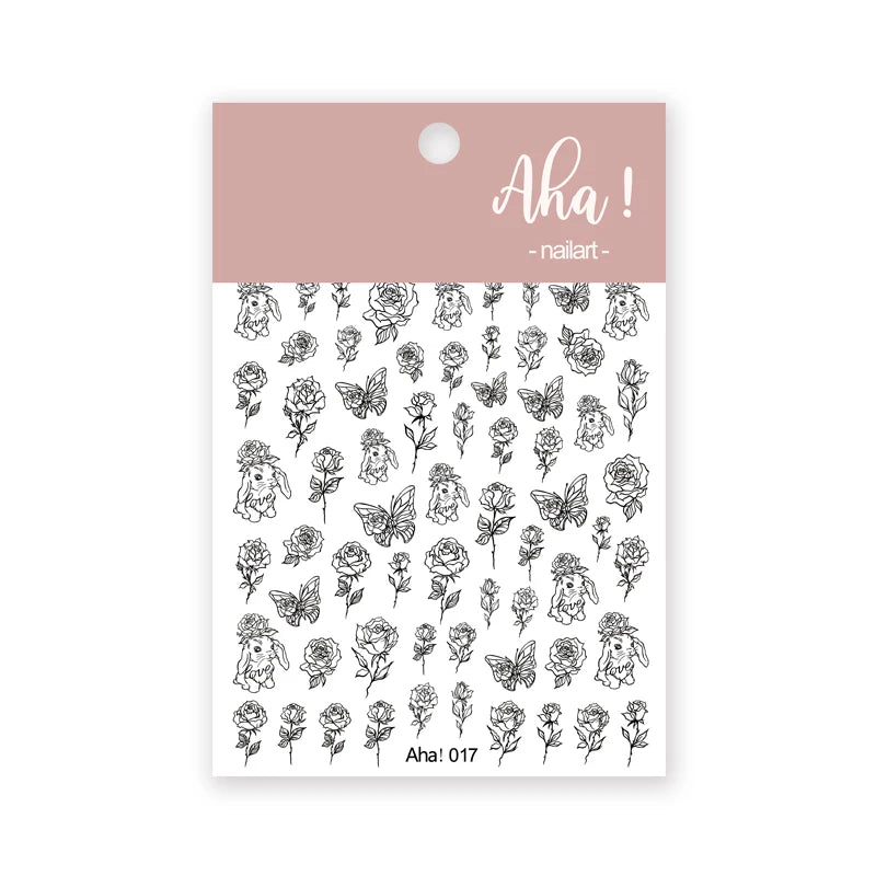 1pc Cute White Cloud Nail Stickers Ultra Thin Nail Art Stickers Self Adhesive Decals Star Moon/Flower/Clouds Kawaii Nail Decals
