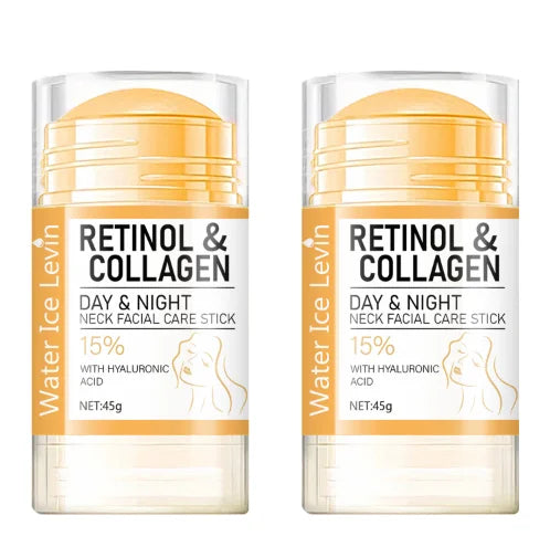 Retinol & Collagen Neck Facial Care Stick with Hyaluronic Acid, Deeply Moisturizes and Firms Skin Day & Night