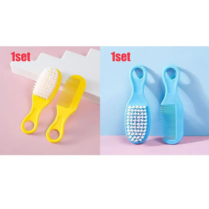 1/2Set Baby Hairbrush Comb Portable Newborn Infant Toddlers Soft Hair Brush Head Massager Comb Set Baby Kid Hair Care Supplies