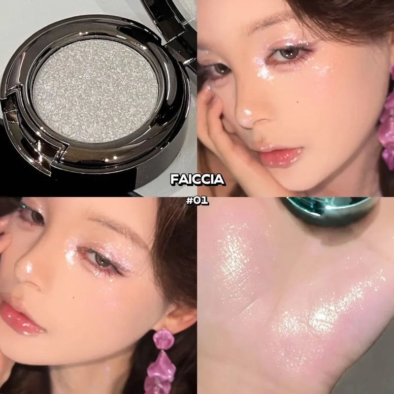 Metallic Glitter Eyeshadow Cream Chameleon Butterfly Green Shimmer Highlighter Pearlescent Eyeshadow Palette Sparkle Eyes Makeup