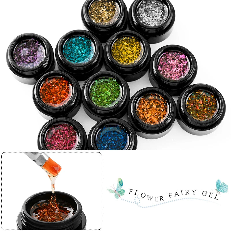 5ml Mtssii Dried Flower Gel Nail Polish Natural Flower Fairy Series Semi Permanent Soak Off UV Nail Art Varnish Manicure Design