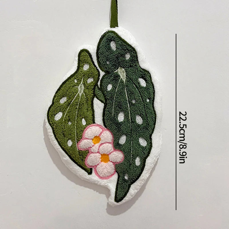 Leaf Hand Towel Bathroom Accessories Absorbent Kitchen Towel Soft Towel Hanging Towels Handkerchief Towels Home Wash Hand Towels