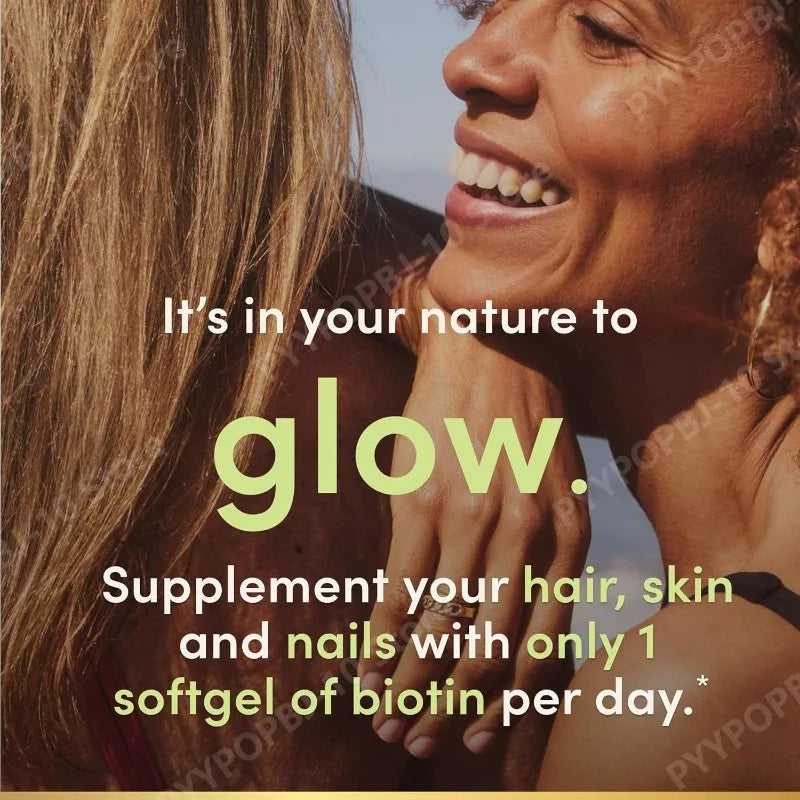 Biotin Vitamins for Hair Skin Nails Supports Beauty Daily Formula 10,000 Mcg 120 Softgels Pack of 1 Adult Supplement