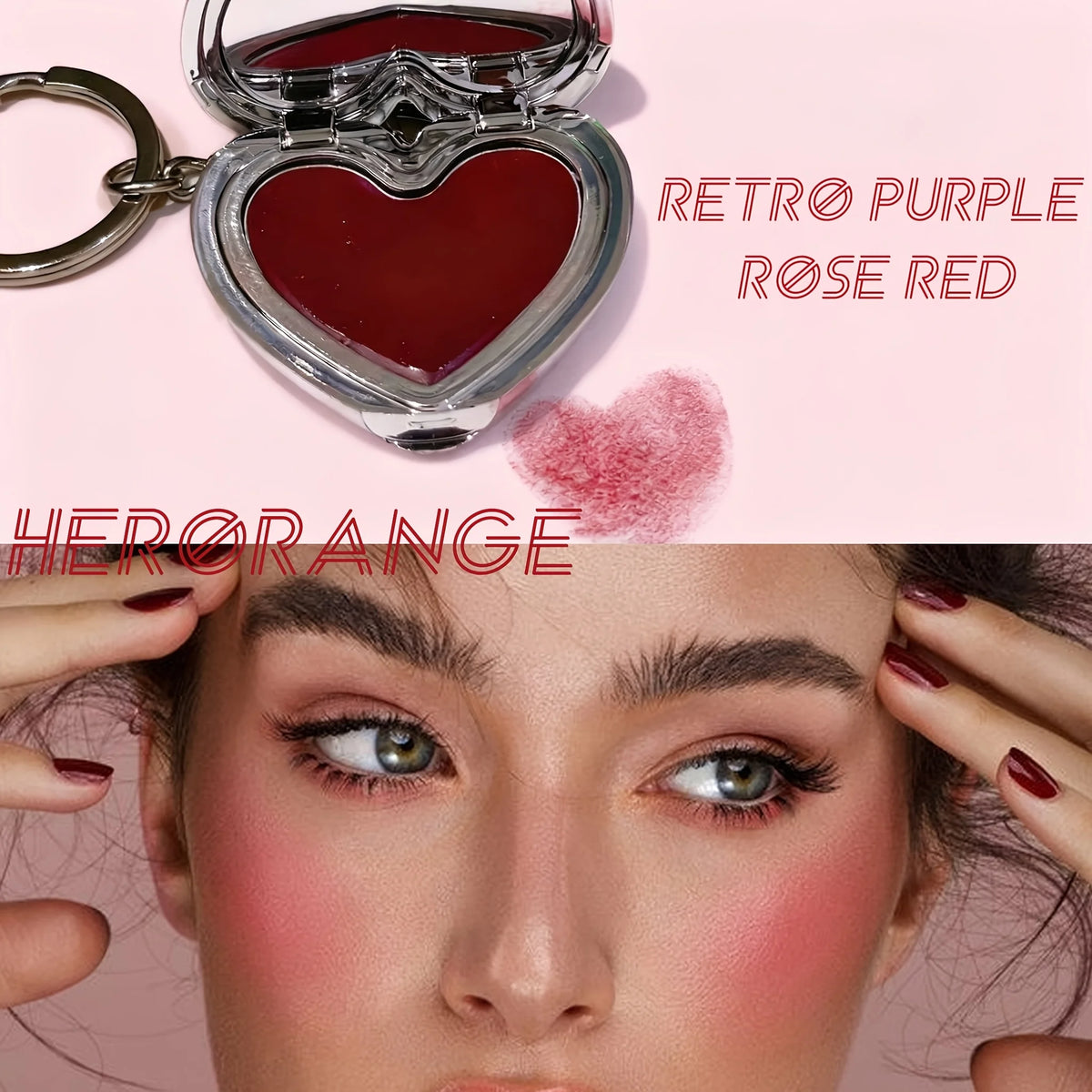 Heart Pendant Blush Cream Waterproof Long Lasting Smooth Texture Natural Makeup Holiday Gift