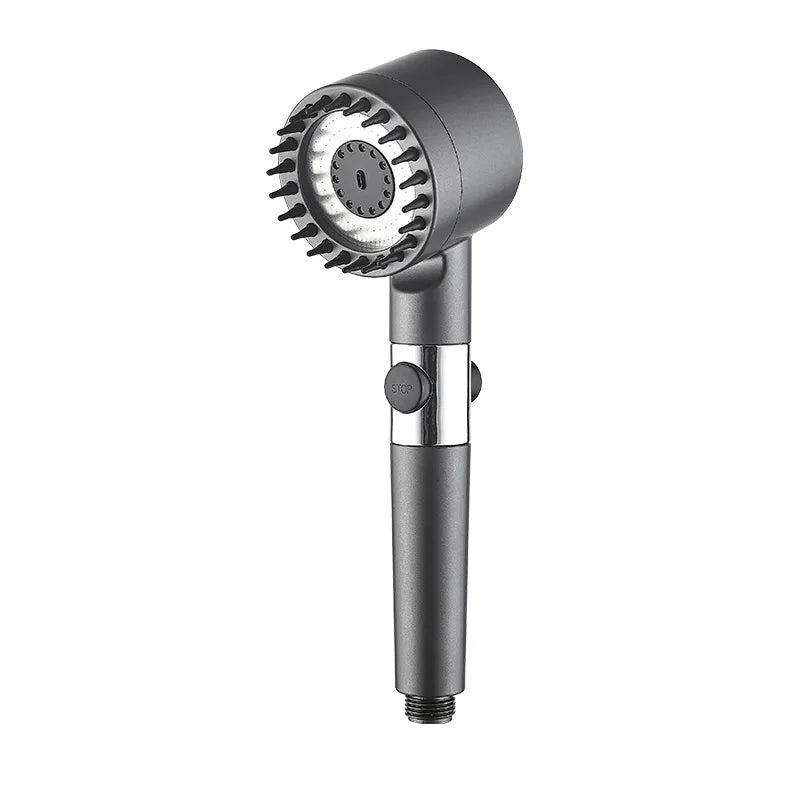 High Pressurized Filter Shower Head 3-mode Adjustable Spray with Massage Brush Rain Faucet Bathroom Accessories