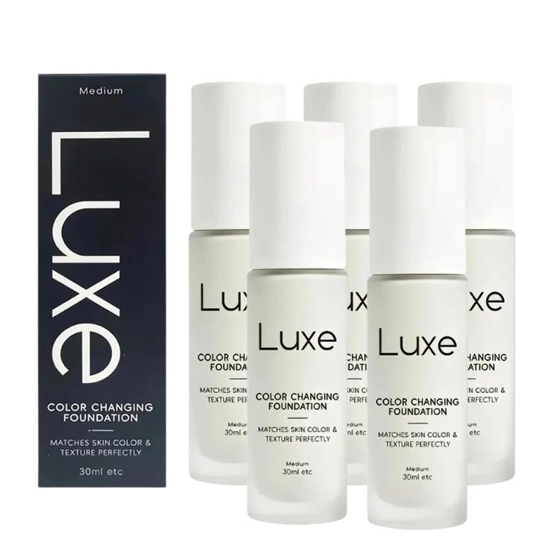 Luxe Color Changing Foundation Waterproof Sweat Proof Hydrating Tinted Sunscreen Matching Full Coverage Liquid Foundation