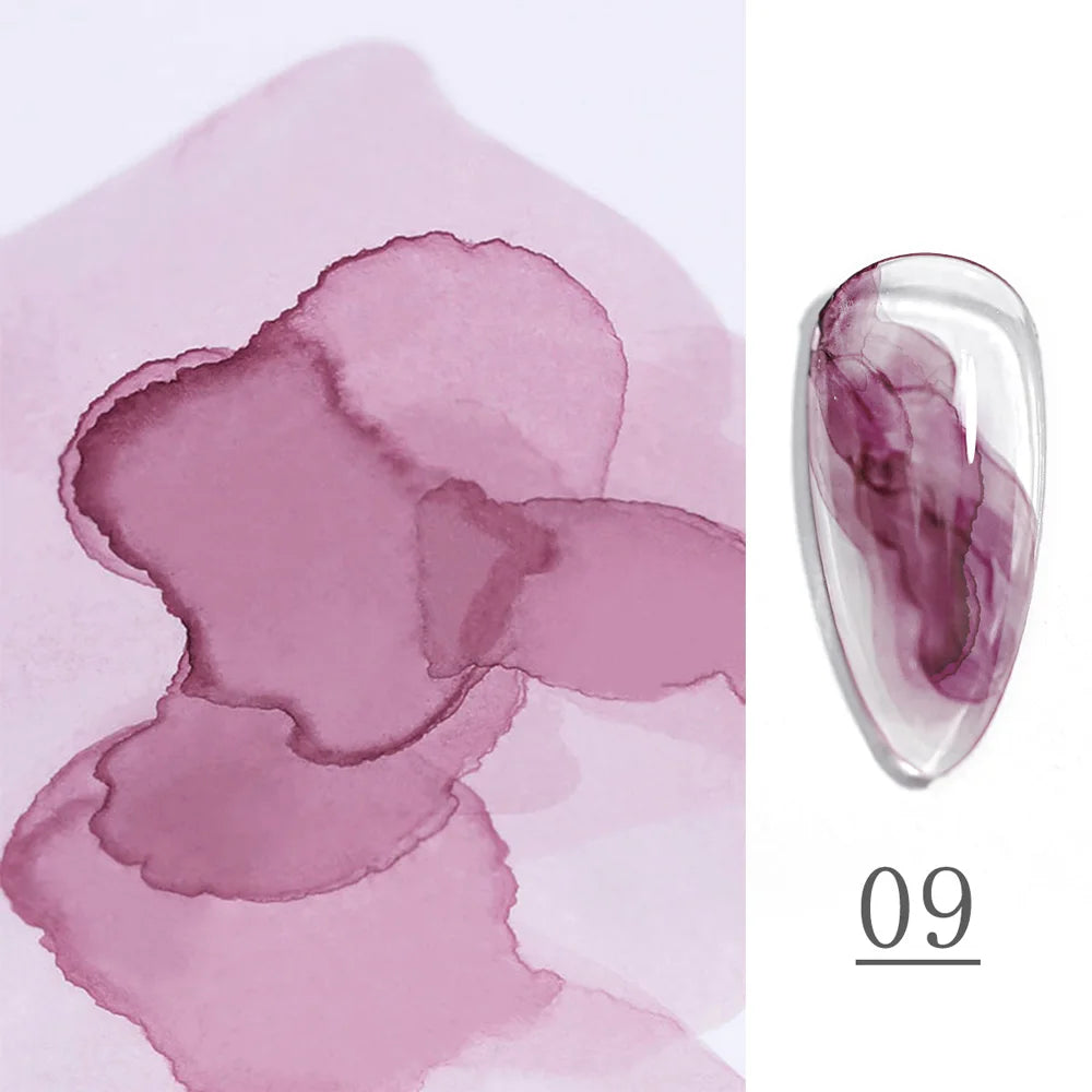 CANNI Watercolor Nail Ink 9ml Venalisa Blossoming Effect Nails Art Design Natural Air Dry Nail Art Varnish Manicure Nail Gel