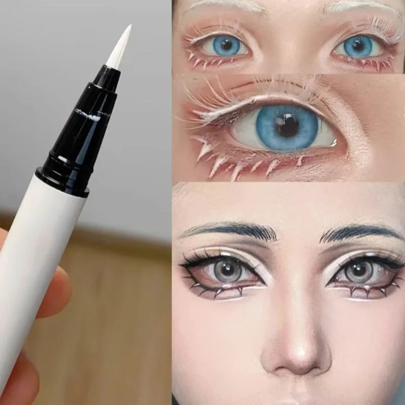 Ultra-thin Matte White Eyeliner Liquid Pen Waterproof Sweat-proof Long-lasting Lying Silkworm Pen High Pigment Smooth Eye Makeup