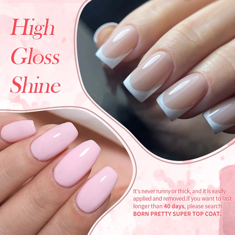 BORN PRETTY 15ml Jelly Color Rubber Base Gel Camouflage Color French Pink Milky Self-leveling UV Gel Varnish Soak Off Nail Art