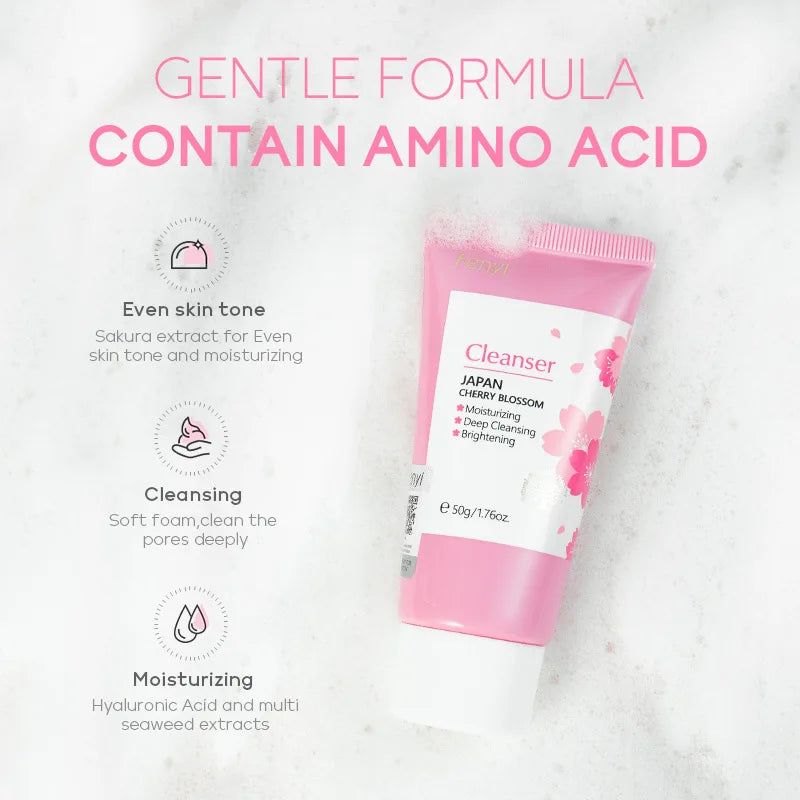 Vitamin C Facial Cleanser Deep Cleansing Moisturizing Blackhead Removal Gentle Foam Hydrating Non-Drying Face Wash Cleanser