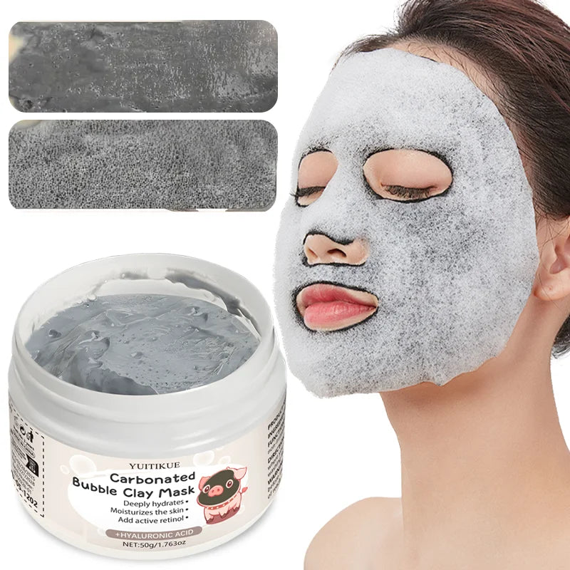 Carbonated Bubble Clay Mask - Contains clay extract, collagen, hyaluronic acid, retinol, moisturizing and oil control, cleansing