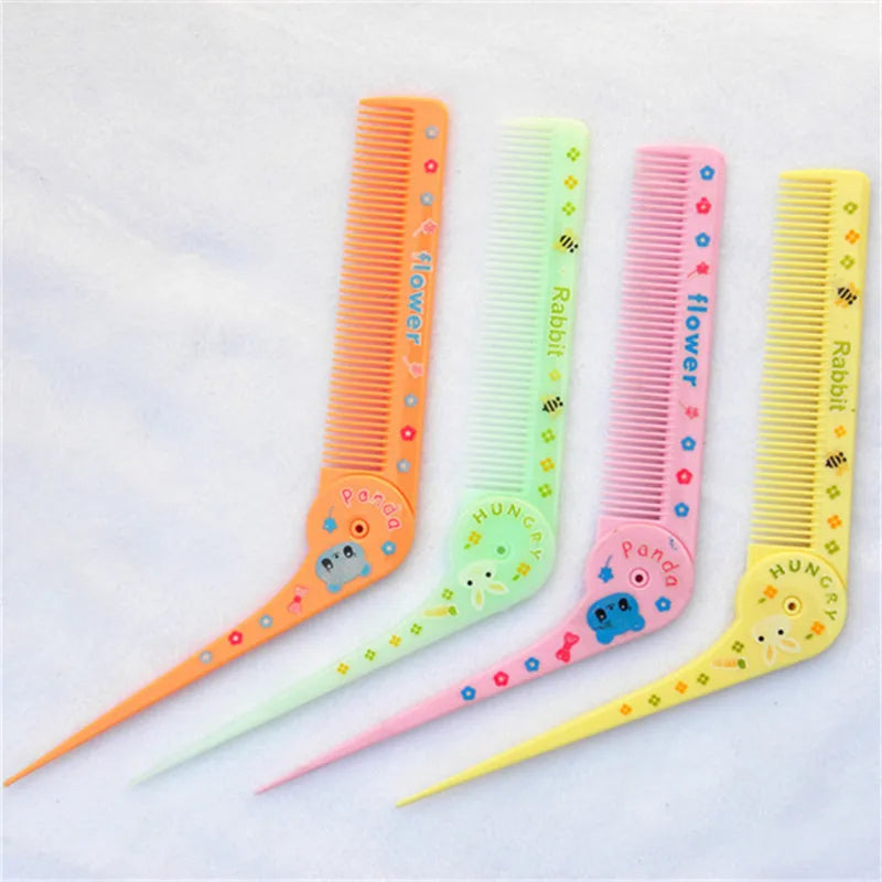 1 Pc Cute Cartoon Folding Comb for Kids Portable Pointed Tail Comb for Children Boys Girls Baby Hair Care Brushes Plastic Comb