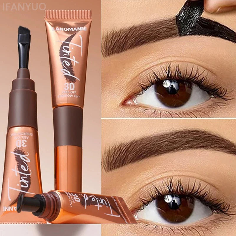 3 Colors Semi-permanent Tattoo Peel Off Eyebrow Dye Cream Waterproof Brow Black Sweatproof Gel Natural Long-Wearing Eye Makeup