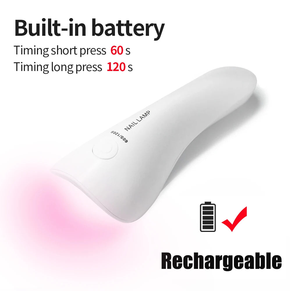LINMANDA Handheld UV LED Lamp for Nails Drying Lamp Rechargeable Mini Manicure Lamp Nail Dryer For Gel Polish Manicure Tools