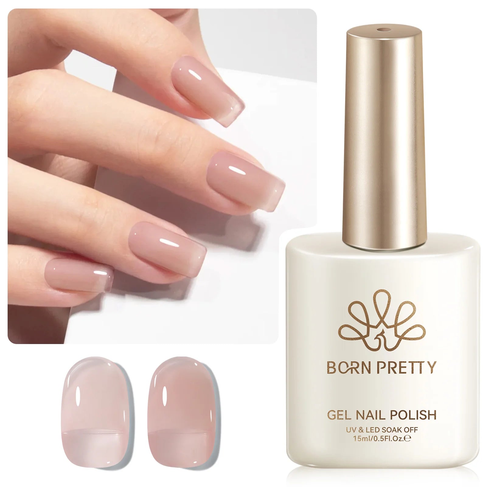 BORN PRETTY 15ML Pearl White Pearl Shell Thread Gel Nail Polish Shiny Glitter Varnis Semi Permanent For Soak Off Gel Nail Art